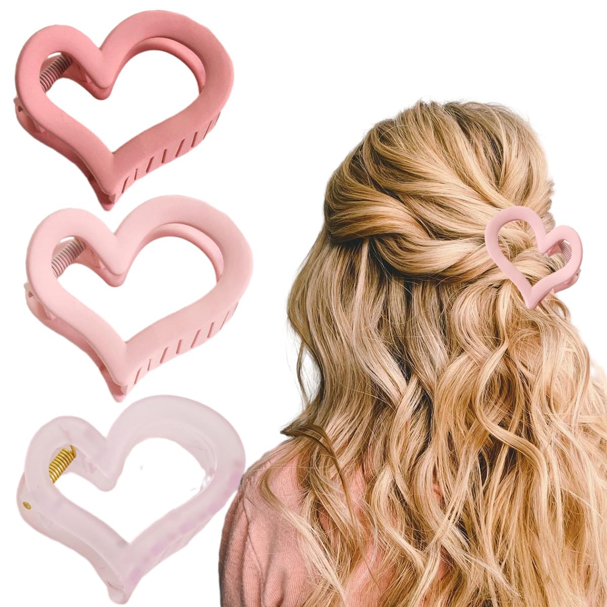 Amazon.com: BWDCQMX Hair Clip, Heart Claw Clips for Women - Medium